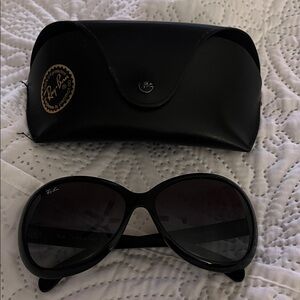 Ray-Ban Women's Black Oval Oversized Sunglasses
